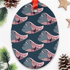Doodle Queen Fish Pattern Ornament (oval) by tmsartbazaar