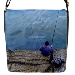 Senior Man Fishing At River, Montevideo, Uruguay001 Flap Closure Messenger Bag (s) by dflcprintsclothing