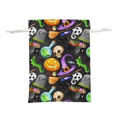 Halloween Lightweight Drawstring Pouch (l) by Angelandspot