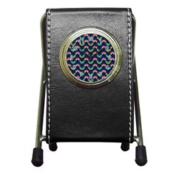 Geo Rainbow Stroke Pen Holder Desk Clock by tmsartbazaar