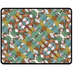 Multicolored Collage Print Pattern Mosaic Double Sided Fleece Blanket (medium)  by dflcprintsclothing