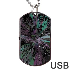 Glitched Out Dog Tag Usb Flash (one Side) by MRNStudios