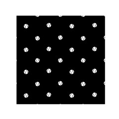 Black And White Baseball Motif Pattern Small Satin Scarf (square) by dflcprintsclothing