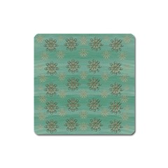 Beautiful Flowers Of Wood In The Starry Night Square Magnet by pepitasart