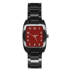 Berry Red & White - Stainless Steel Barrel Watch by FashionLane