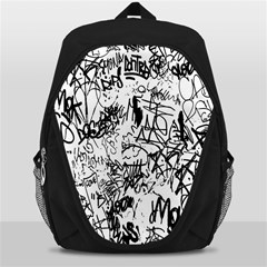 Black And White Graffiti Abstract Collage Backpack Bag by dflcprintsclothing