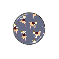 Cute  Pattern With  Dancing Ballerinas On The Blue Background Hat Clip Ball Marker (10 Pack) by EvgeniiaBychkova