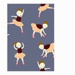 Cute  Pattern With  Dancing Ballerinas On The Blue Background Small Garden Flag (Two Sides) Back