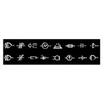Electrical Symbols Callgraphy Short Run Inverted Satin Scarf (Oblong) Front
