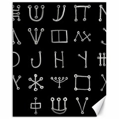 Heinrich Cornelius Agrippa Of Occult Philosophy 1651 Malachim Alphabet Collected Inverted Square Canvas 16  X 20  by WetdryvacsLair