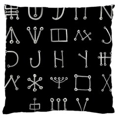 Heinrich Cornelius Agrippa Of Occult Philosophy 1651 Malachim Alphabet Collected Inverted Square Large Cushion Case (two Sides) by WetdryvacsLair