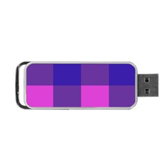 Blue And Pink Buffalo Plaid Check Squares Pattern Portable Usb Flash (one Side) by yoursparklingshop
