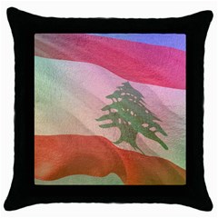Lebanon Throw Pillow Case (black) by AwesomeFlags