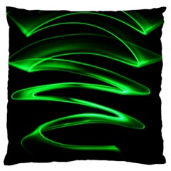 Green Light Painting Zig-zag Large Flano Cushion Case (two Sides) by Dutashop