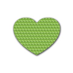 Green Pattern Ornate Background Rubber Coaster (heart)  by Dutashop