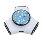Cute Cat Pattern 3-Port USB Hub Front