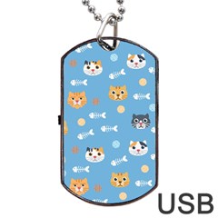 Cute Cat Pattern Dog Tag Usb Flash (one Side) by ExtraAwesomeSauce