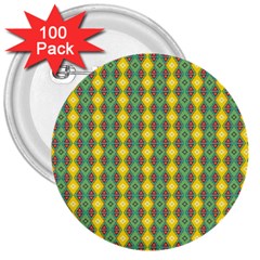 Native American Pattern 3  Buttons (100 Pack)  by ExtraAwesomeSauce