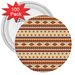 Native American Pattern 3  Buttons (100 Pack)  by ExtraAwesomeSauce