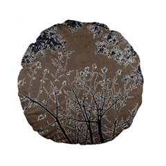 Linear Textured Botanical Motif Design Standard 15  Premium Flano Round Cushions by dflcprintsclothing