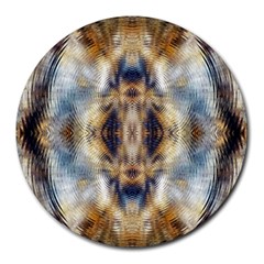 Retro Hippie Vibe Psychedelic Silver Round Mousepads by CrypticFragmentsDesign