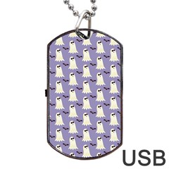 Halloween Ghost Bat Dog Tag Usb Flash (two Sides) by Dutashop