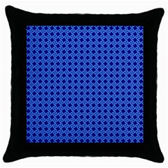 Basket Weave Basket Pattern Blue Throw Pillow Case (black) by Dutashop