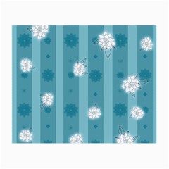 Gardenia Flowers White Blue Small Glasses Cloth (2 Sides) by Dutashop