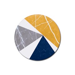 Abstrait Triangles Jaune/bleu/gris Rubber Round Coaster (4 Pack)  by kcreatif