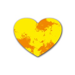 Textureorangejaune Rubber Coaster (heart)  by kcreatif