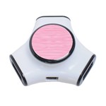 Pink knitted pattern 3-Port USB Hub Front