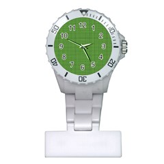 Green Knitted Pattern Plastic Nurses Watch by goljakoff