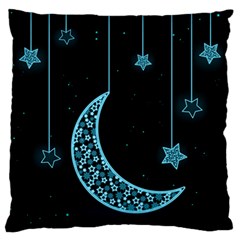 Moon Star Neon Wallpaper Large Flano Cushion Case (one Side) by Dutashop