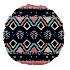 Gypsy-pattern Large 18  Premium Flano Round Cushions by PollyParadise