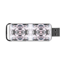 Grey On Pink Marbling Portable Usb Flash (one Side) by kaleidomarblingart