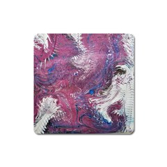 Violet Feathers Square Magnet by kaleidomarblingart