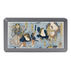 Famous Heroes Of The Kabuki Stage Played By Frogs  Memory Card Reader (mini) by Sobalvarro