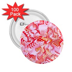 Cherry Blossom Cascades Abstract Floral Pattern Pink White  2 25  Buttons (100 Pack)  by CrypticFragmentsDesign