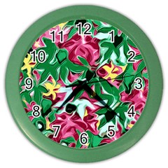 Floral-abstract Color Wall Clock by PollyParadise