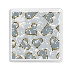  Gold Hearts Memory Card Reader (square) by Galinka
