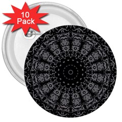 Gothic Mandala 3  Buttons (10 Pack)  by MRNStudios