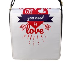 All You Need Is Love Flap Closure Messenger Bag (l) by DinzDas