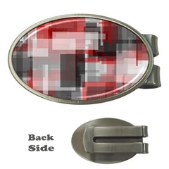 Abstract Tiles, Mixed Color Paint Splashes, Altered Money Clips (oval)  by Casemiro