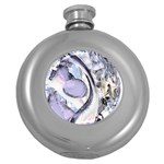 Landslide Baby Blue Round Hip Flask (5 oz) Front
