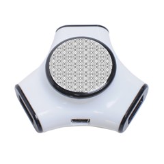 Modern Tribal Black And White Ornate Stripes 3-port Usb Hub by dflcprintsclothing