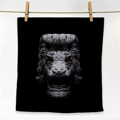 Creepy Lion Head Sculpture Artwork 2 Face Towel by dflcprintsclothing