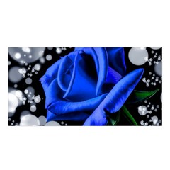 Blue-rose-rose-rose-bloom-blossom Satin Shawl by Sapixe