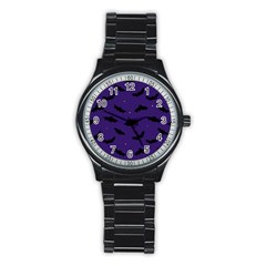 Bats In The Starry Sky Stainless Steel Round Watch by SychEva