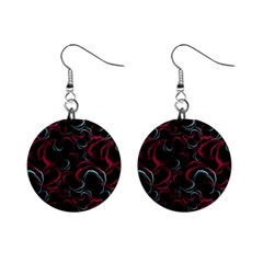 Blue And Red Stains Mini Button Earrings by SychEva