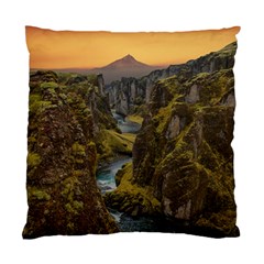 Landscape-cannon-river-mountain Standard Cushion Case (one Side) by Sudhe